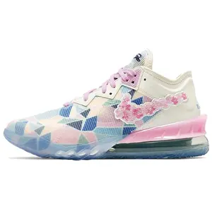 Nike LeBron 18 Cherry Blossom Basketball Shoes for Men and Women – Lightweight, Cushioned, Non-Slip, Durable, and Supportive Verifiable, with credentials and supporting global authentication