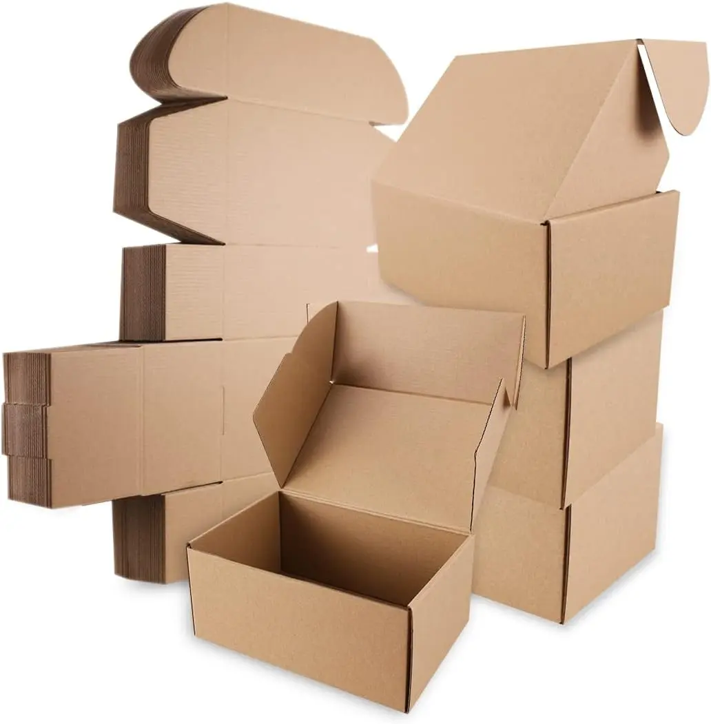 9"x6"x4"Shipping Boxes,20Pcs khaki Corrugated Cardboard Boxes. | Come with 20 Thank You Stickers,Suitable E-Commerce Packaging, Shipping Packaging etc.
