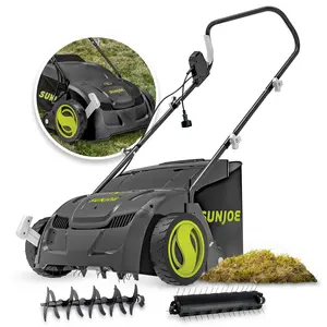 SUN JOE Electric Lawn Dethatcher, Scarifier w/Collection Bag, 12.6-inch, 12-Amp AC Power
