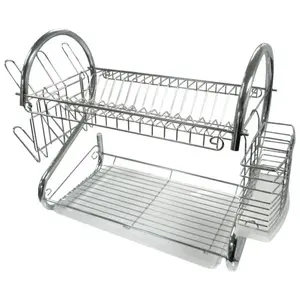 Better Chef 16 2-Tier Chrome-Plated S-Shaped Dish Rack