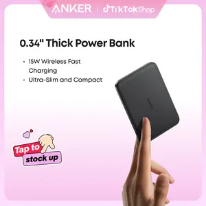 Anker Nano 5,000mAh Magnetic Power Bank, Qi2 15W Max Wireless Charging, Ultra-Slim Portable Charger, for iPhone 17/16/15/14/13/12 Series Only (MagSafe-Compatible)