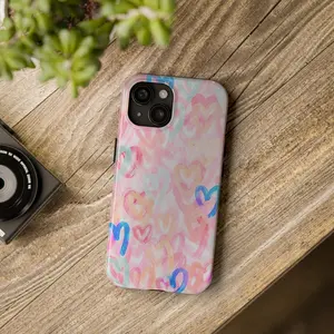 Watercolor Hearts Phone Case 11 12 13 14 15 16 17