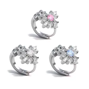HERVAY 20G 8MM Cross Flower Ear Cuff - Unique Design Sweet & Cool Unisex Ear Cartilage Stud Helix Studs