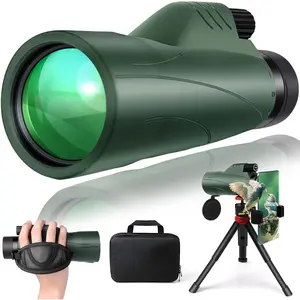 High Power Monocular Telescope for Adults| Comes with Smartphone Adapter Tripod Travel Bag| Bird Watching Hunting Hiking Camping Gift