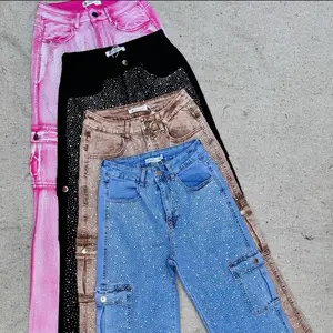 Rhinestone Cargo Pants