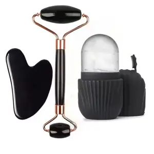 Ice Face Roller & Gua Sha Massage Tool Set | Cooling Facial Skincare Tools