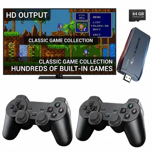 Advanced Retro Game Stick with Large Built-In Game Library, Multi-System Emulator Support, HDMI, Plug & Play, Dual 2.4G Wireless Controllers – Couple & Family 2-Player Fun, Perfect Birthday Gift for Boys – Retro Console for TV/Monitor & Home Gaming