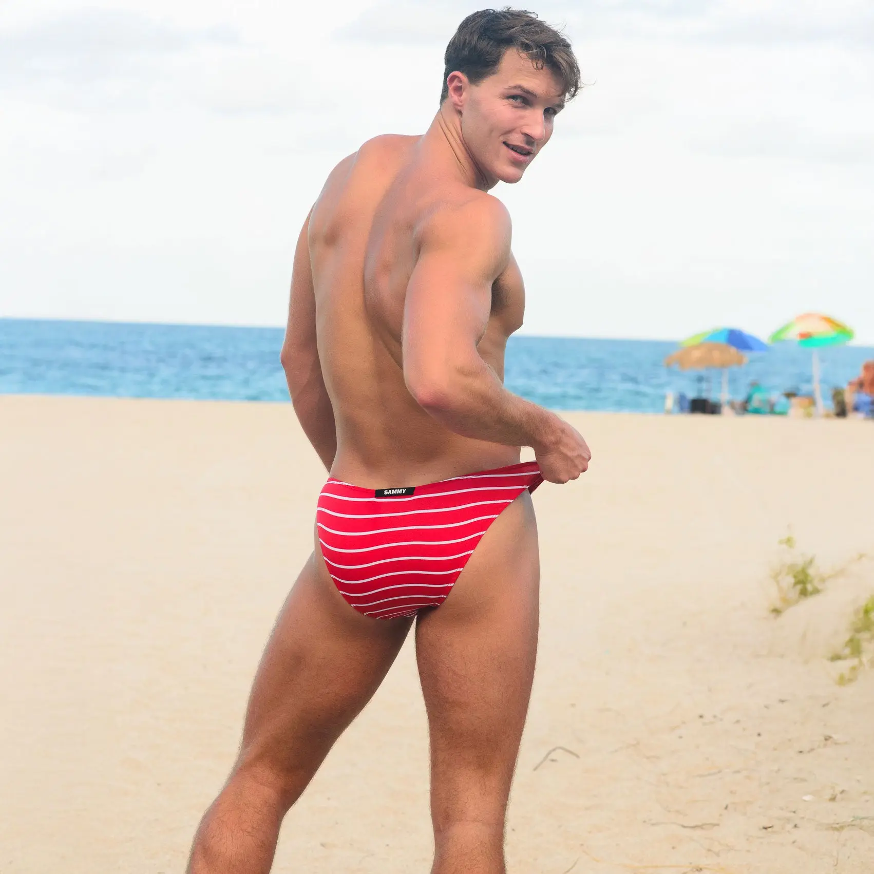 Striped Brazilian Swim Brief