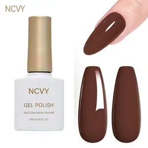 NCVY Brown Gel Nail Polish, 10ml/0.35oz Nail Polish, long-lasting formula with LED curing, salon quality, perfect for DIY at home, ideal gift for Valentine's Day and spring/summer, safe formula free of HEMA.