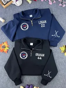 [Custom Name] Briar University Hockey Embroidered Sweatshirt and Hoodie: Off Campus Series Shirt, Graham 44 Crewneck, Hockey Romance Reader Gift, gift for fan