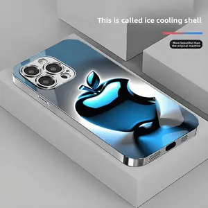 New Minimalist Apple Pattern High-Quality Full-Coverage Straight Edge Niche Anti-Stain Scratch-Resistant Glass Phone Case, Suitable for iPhone 17, 17 Air, 17 Pro, 17 Pro Max, 16, 15, 14, 13, 12, 11. Anti-Stain Phone Case