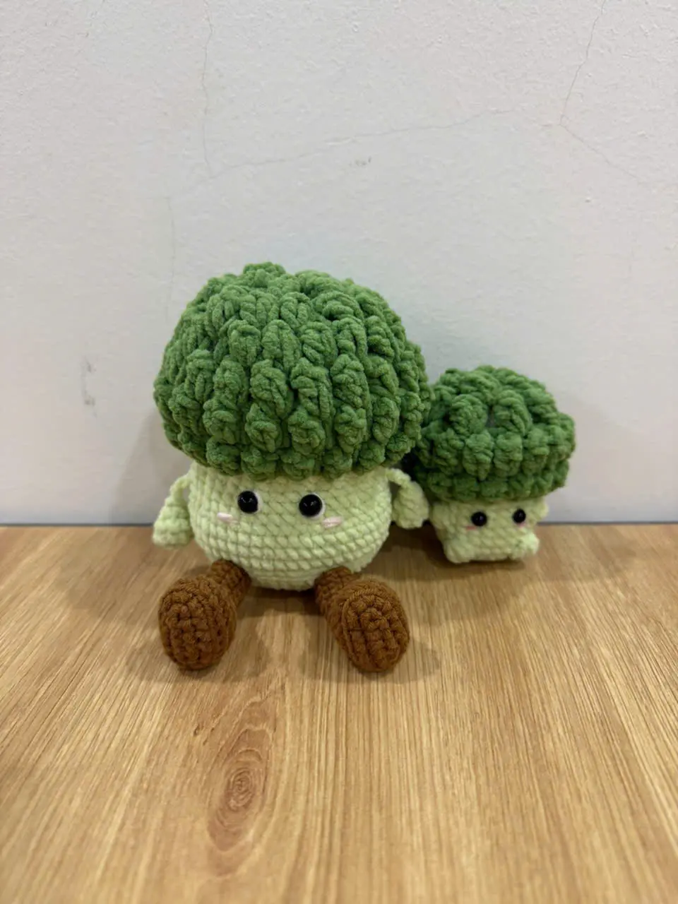 Crochet Broccoli Plush Set, Handmade Vegetable Amigurumi Toy, Cute Kawaii Food Desk Decor Gift