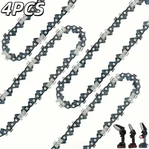 4Pcs 4-inch 28-section chain saw for wood cutting, wireless mini saw chain. Portable electric saw, mini chain saw, logging saw chain accessories