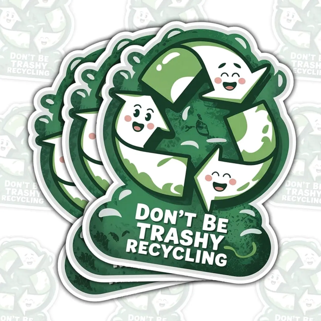 Don't Be Trashy Recycling Sticker: Funny Eco-Friendly Vinyl Decal