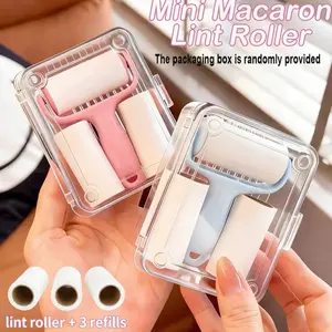 2-Set Convenient Mini Dust Removal Roller Set - 1 Handle + 3 Refill Rollers, Strong Adhesive for Pet Hair Removal, Easy to Use, Reusable Handle, No Electricity Required, Suitable for Pets, Clothes, Carpets, and Car Seats, An Essential for Pet Owners