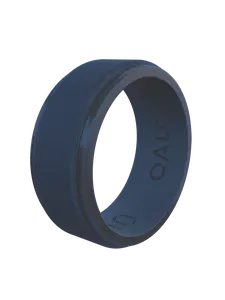 Men's Polished Step Edge Silicone Ring