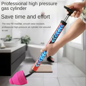 Toilet Clogged Unclogging Stainless Steel Drain Plunger Dredging Clogged Bathtub Toilet Bathroom Cleaner Pump Device Pipe Plunger High Pressure Washbasin