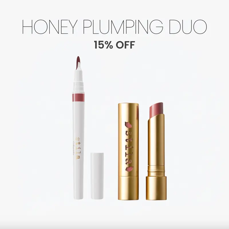 Stila Honey Plumping Duo - Heaven's Dew Honey Glow Balm + Stila Calligraphy Lip Stain