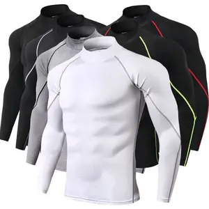 Men’s Compression Long Sleeve Quick Dry Gym T-Shirt Running Fitness Bodybuilding Top