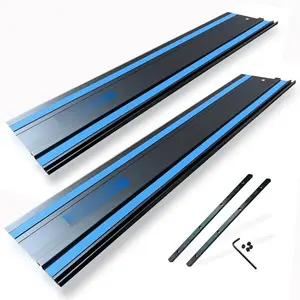 78" Track Saws Guide Rail Replacement for Ma-kita and Compatible with Fes-tool, Included 2 count 39"  Extruded Guided Rails and 2 Guide Rail Connectors for Woodworking  Cuts, Black