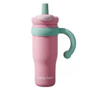 Pastel Ice Cream 36oz Tumbler | Leakproof Ceramic Lined Cup with Handle & Straw Cover - Aesthetic Kawaii Water Bottle outdoorfun