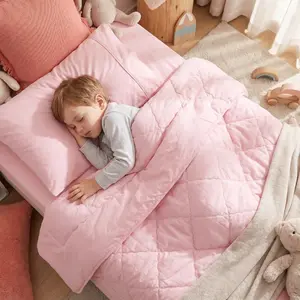 NTBAY 4-Piece Toddler Bedding Set – Soft & Breathable Kids Comforter, Fitted Sheet, Flat Sheet & Pillowcase