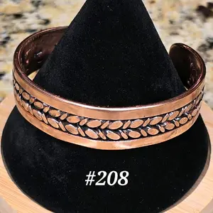 #208 Pure Copper 6" x 5/8" Cuff Bracelet Handmade Artisan Jewelry Unisex Gift Ready Hand-Woven with Natural Patina Everyday Wear Open Cuff Design