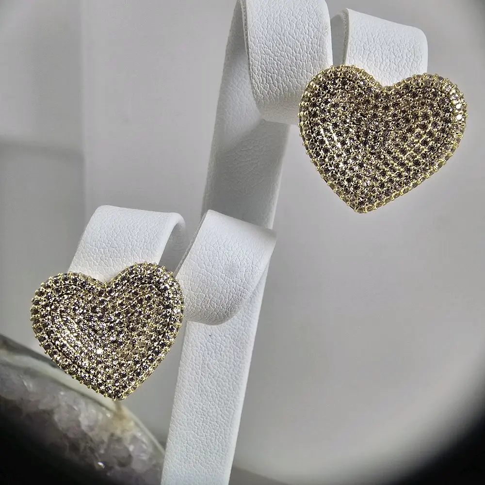 earrings heart 14k gold plated high quality for Women