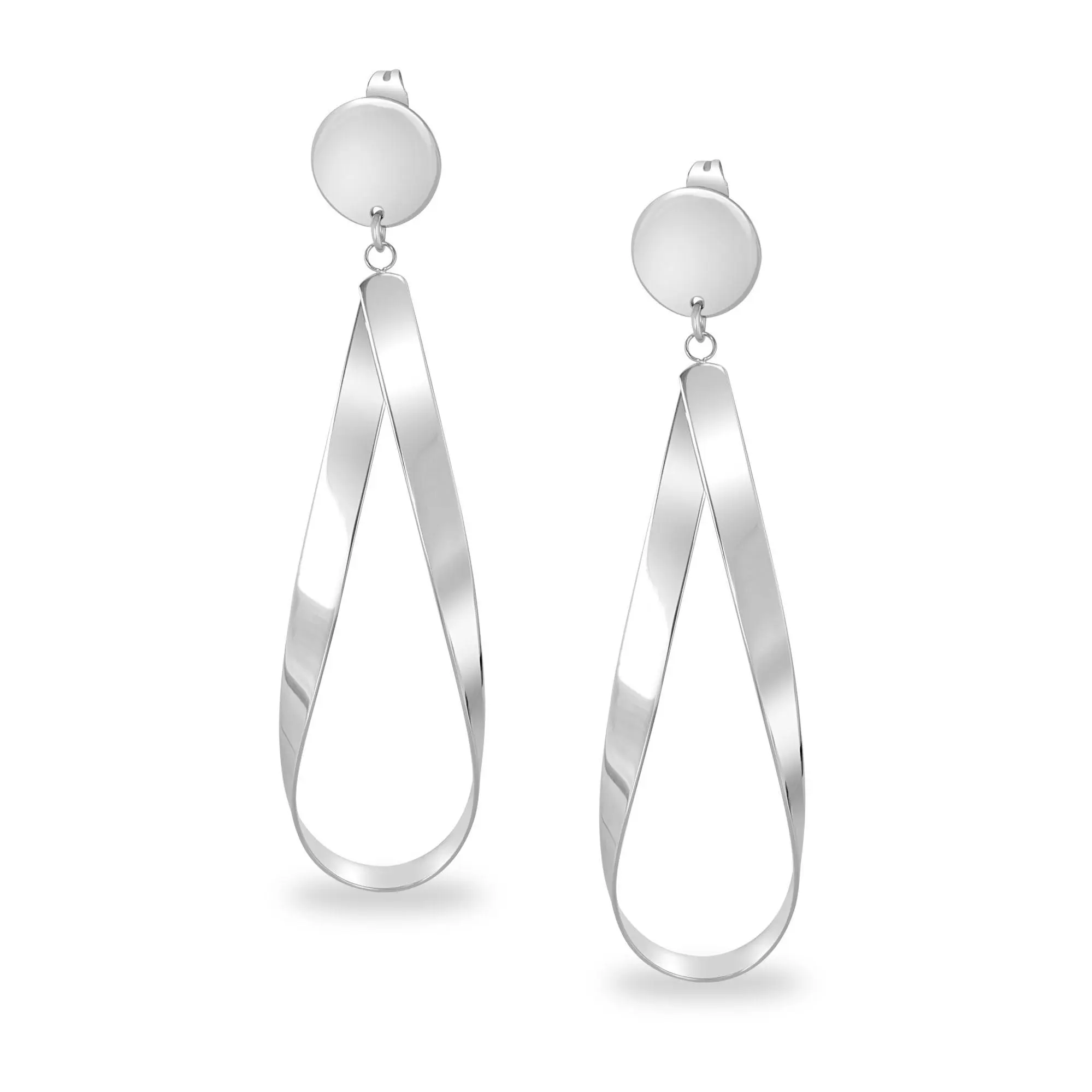 Steel by Design Ribbon Hoop Earrings