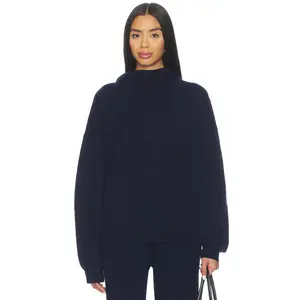 EAVES Danna Core Knit Hoodie in Navy