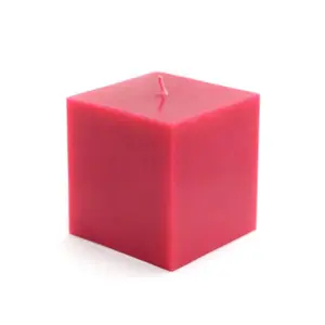 Jeco  3 x 3 in. Square Pillar Candles, Red