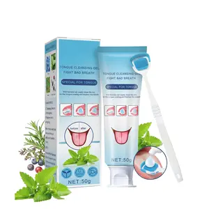 Tongue Cleaning Gel with Brush, Pro Tongue Scraper Kit for Deep Oral Detox, Ultimate Bad Breath Neutralizer & Instant Minty Freshness