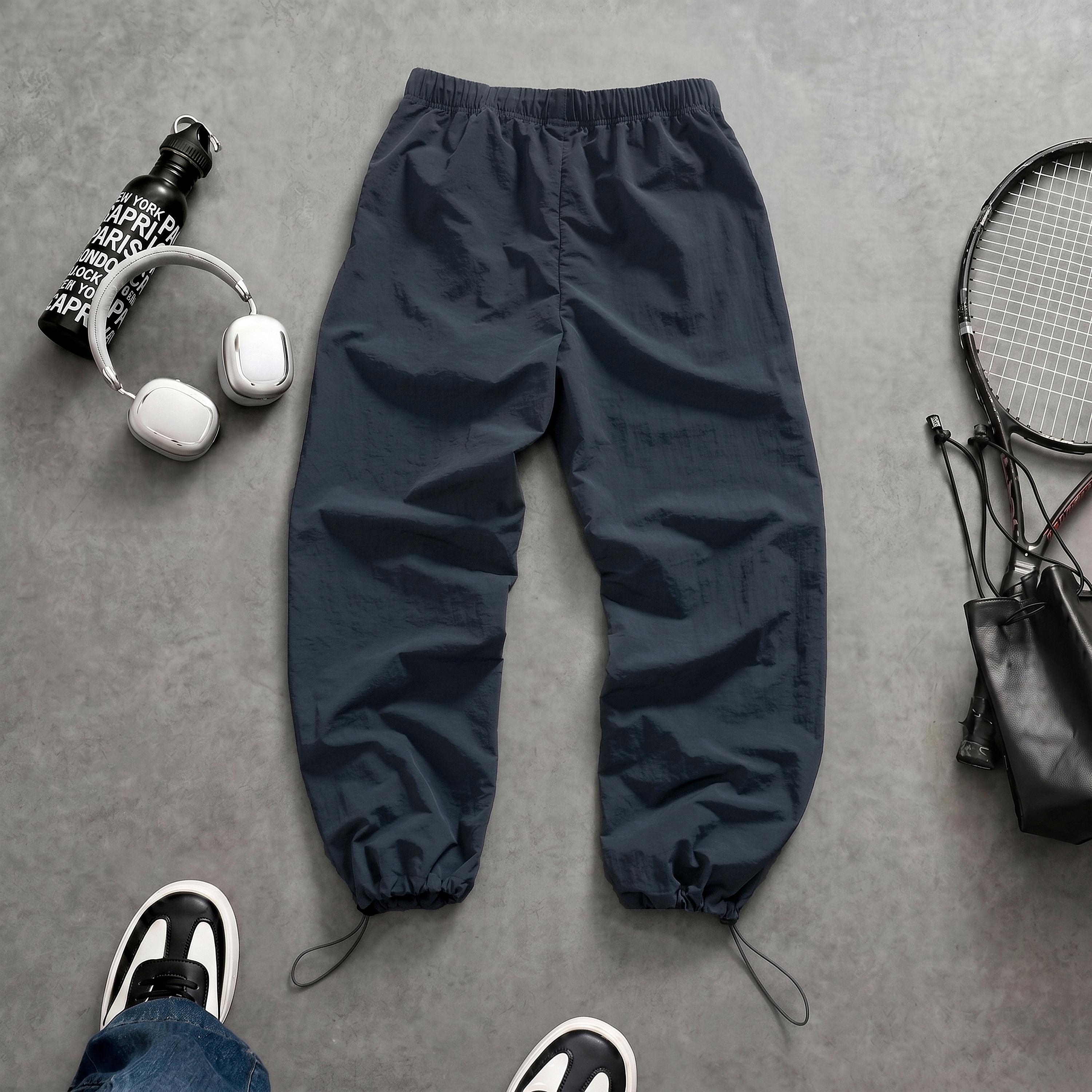 2-piece summer travel casual pants set, lightweight joggers with elastic drawstring cuffs, comfortable bottoms for vacations and outdoor activities