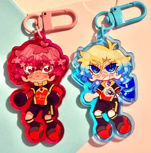 Blue Lock BLLK Alexis Ness and Michael Kaiser Acrylic Keychains - Cute Bag Charm Keychain for Keys & Backpacks, Kawaii Gift for Fans!