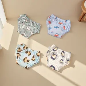 3pcs Newborn Washable Durable Leak-Proof Baby Diapers Rabbit, Cute Unisex Toddler Potty Training Pants, Strong Absorbency, All Seasons Use