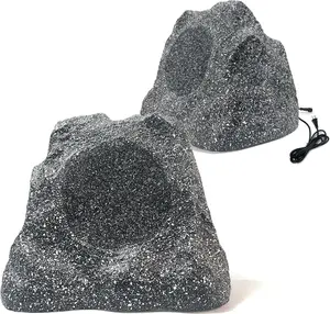 【New Year Deals】Herdio Rock Bluetooth Speakers Waterproof Resin Material  For Pool Patio  - 6.5 Inch /8 Inch  (Pair)Connected smartphone, Mother's day Gift