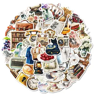 50pcs of New Retro Style Hand Drawn Graffiti Stickers for Various Ancient Furniture, Suitable for Faith-based Designs Such As Scrapbooks, Diaries, Laptops, Water Bottles, Cars, Etc., As Gifts with Positive Information