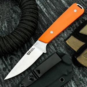 High-hardness Small Survival Fixed-blade Knife with Sheath, Survival Gear, Survival Tools, 8Cr13Mov Blade, G10 Handle, Portable Outdoor Knife for Forest Exploration, Fishing, and Portable Cutting Tool, EDC.