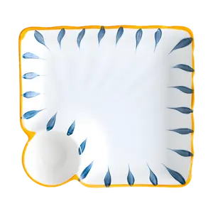 Golden Lion Japanese Style Dumpling Plate - 19.1cm Appetizer Dish for Fries, Snacks & Desserts