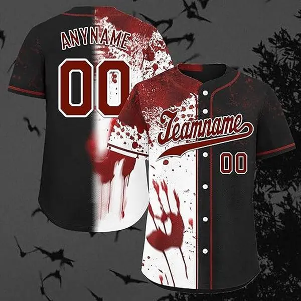 Custom Skull Baseball Jersey - Hipster Halloween Shirt