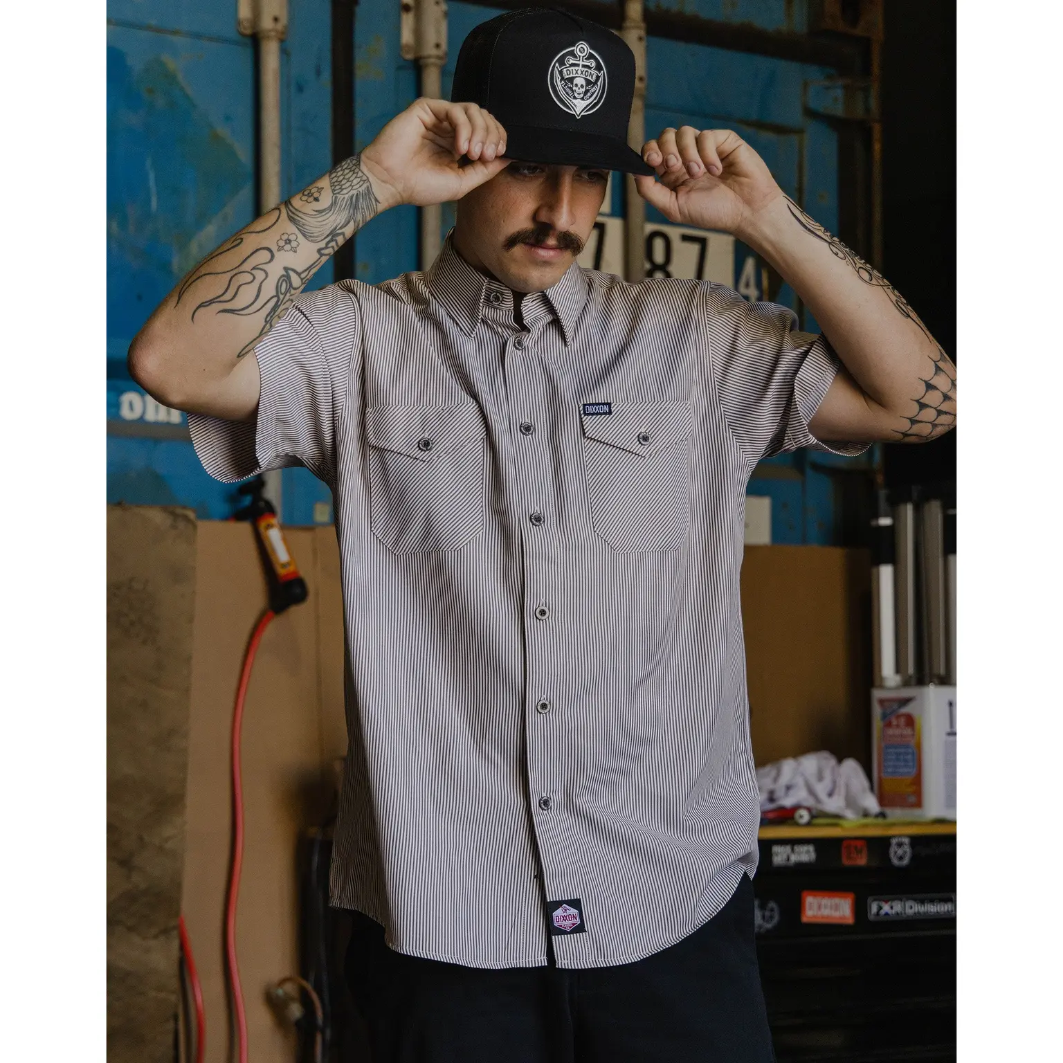 WorkForce Short Sleeve Work Shirt - White & Brown WorkForce Short Sleeve Work Shirt - White & Brown
