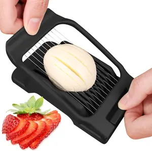 Egg Slicer for Hard Boiled Eggs Egg Cutter Strawberry Slicer (Black) Codoule