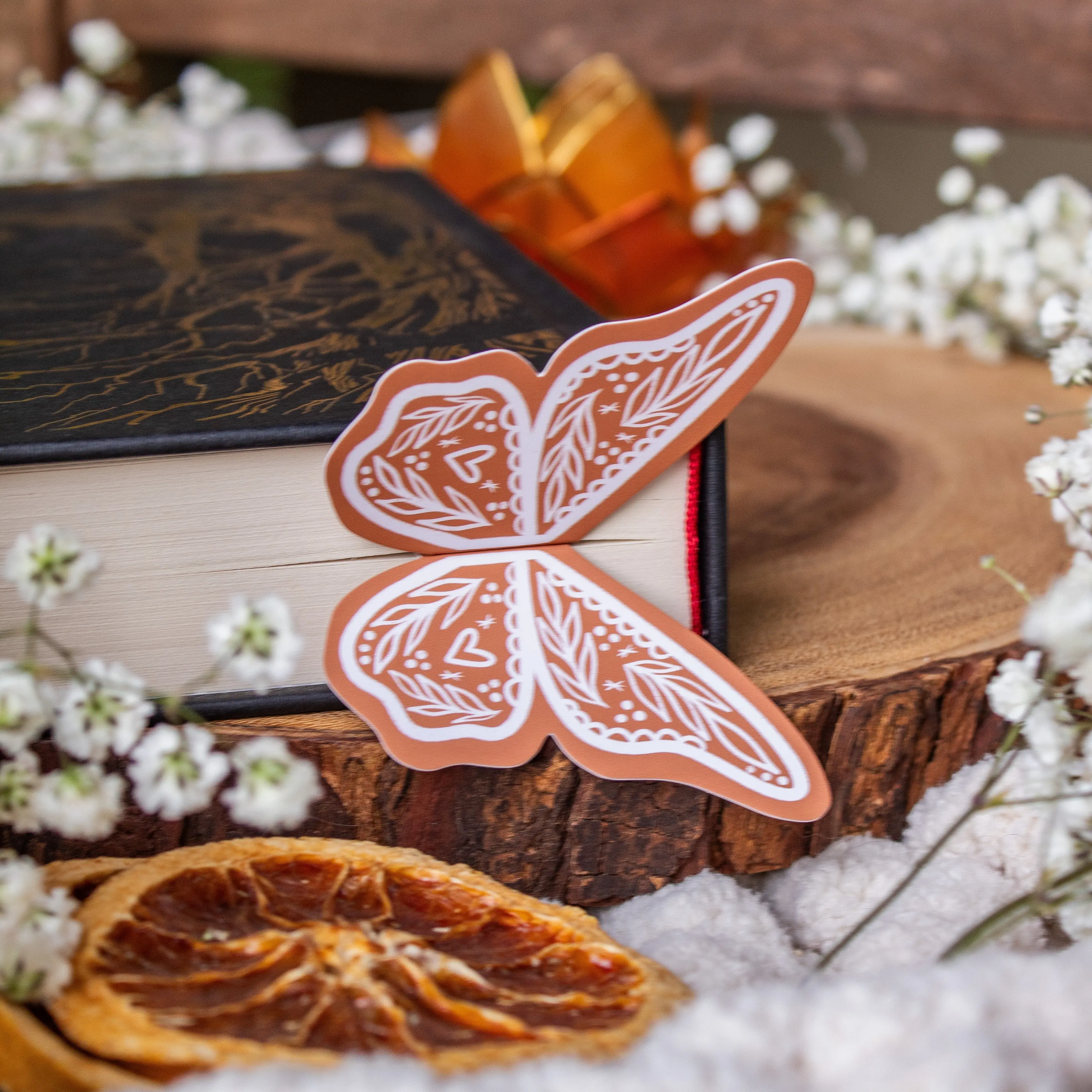 3D Gingerbread Butterfly Christmas Die-Cut Bookmark for Festive Booktok Readers