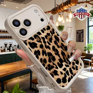 Trendy Leopard Print Pattern Case for iPhone 17 16 15 14 Pro Max 13 12 11 XR XS Plus Air Slim Shockproof Anti Drop Protective Durable TPU Cover