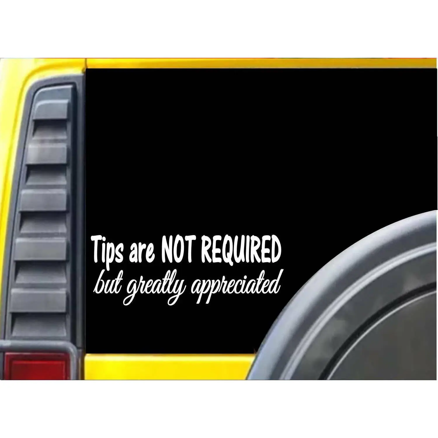 Tips are not Required 8 inch K915 vinyl store taxi decal sticker