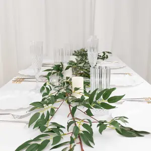 Green Real Touch Artificial Willow Leaf Garland, Flexible Vine 5ft