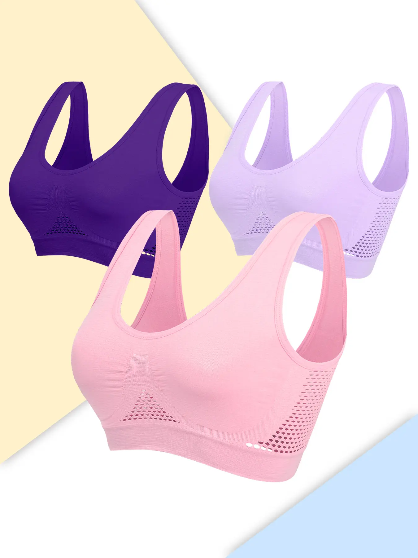 dark purple + light purple + pink.