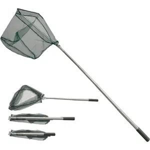 Fishing Landing Net with Stainless Steel Telescoping Pole 74.8" Long Handle, Rubber Coated Nylon Mesh for Easy Catch & Release, Suitable for Steelhead Salmon Catfish Bass Trout Shrimp Crab