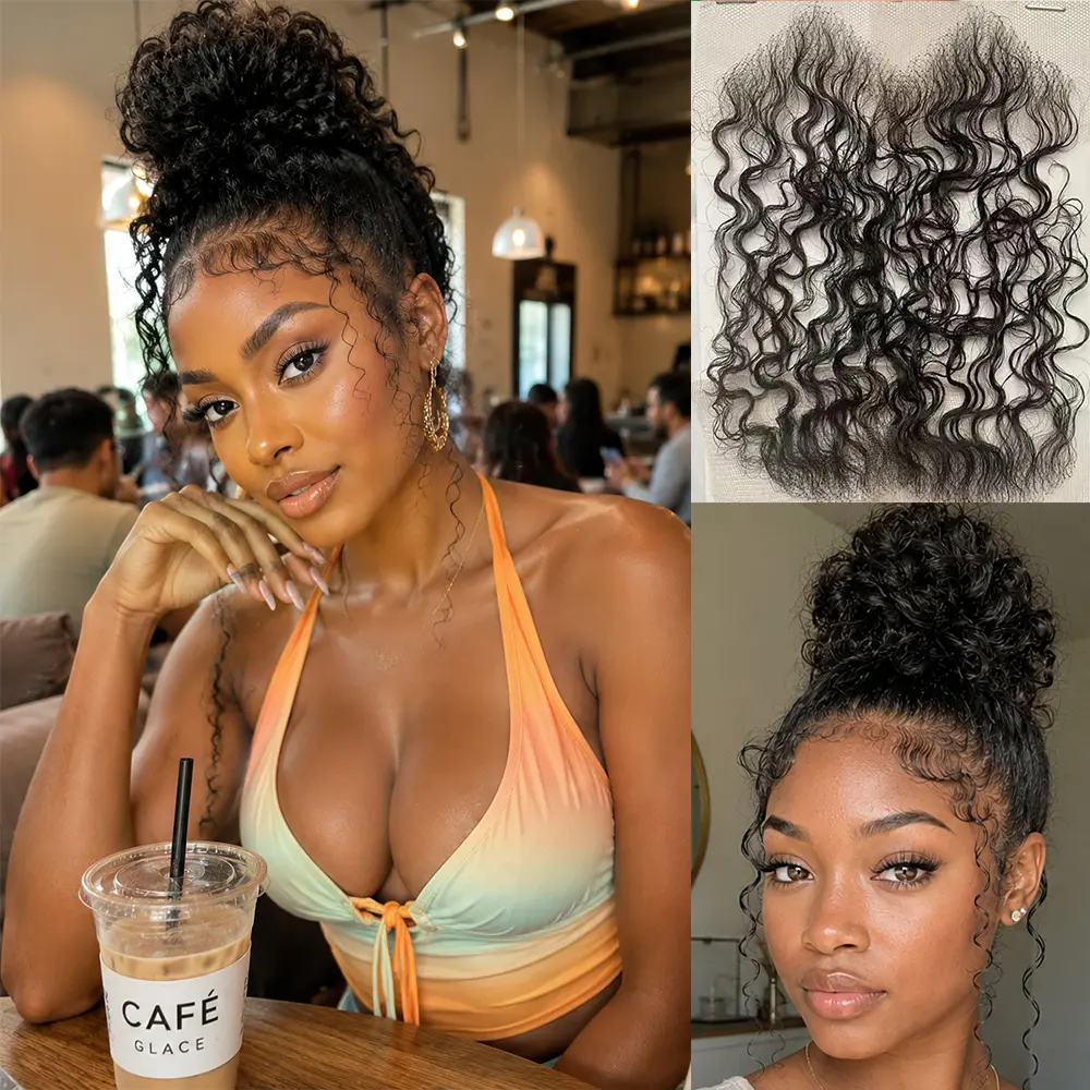 LuxMay Hair 4Pcs HD Swiss Lace Baby Hair Edge Stripes Real Human Virgin Hair Baby Hair Reusable More Natural for Women HD Lace Hairline Baby Hair Natural ColorHD Swiss Lace Baby Hair Edge Strips Real Invisible Lace Hairline Edges Reusable