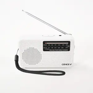 Portable Mini Radio with Retractable Antenna and Headphone Jack, Am/fm Band, Powered by Two Aa Batteries, Clear Sound, Good Reception